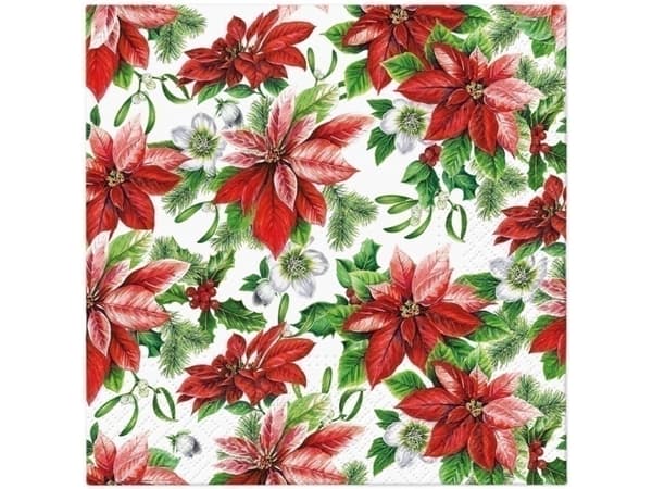 Paw Napkins Paper Glo Poinsett 33X33cm 20Pcs