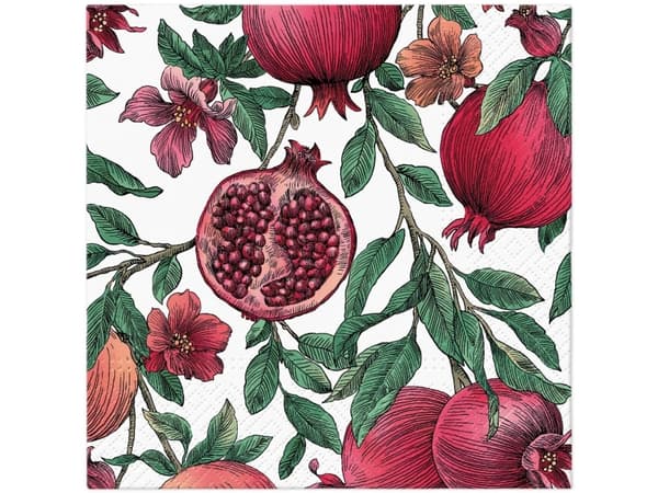 Paw Napkins Paper Pomegranate 33X33cm 20Pcs