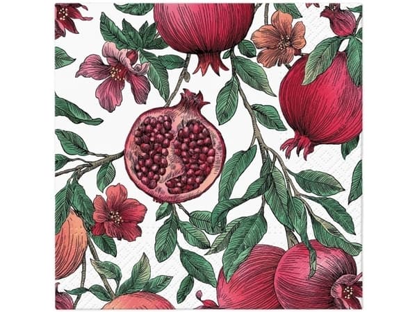 Paw Napkins Paper Pomegranate 33X33cm 20Pcs