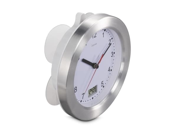 Hama Mauritius, Vägg, Quarts-klocka, Rund, Silver, Vit, -20 - 50 ° C, Gjuten aluminium