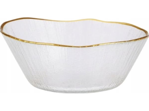 Home Styling Collection Szklana miska ze złotą obwódką DATURA, 15 cm
