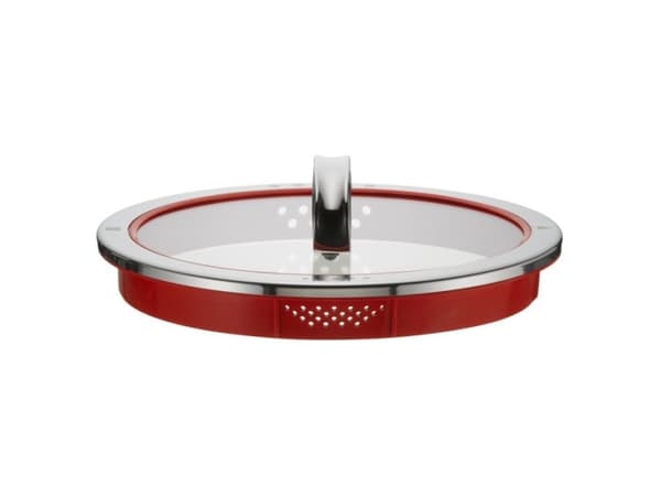 WMF 8900541252, Rund, Röd, Rostfritt stål, Glas, Rostfritt stål, Rostfritt stål, Rostfritt stål, 24 cm