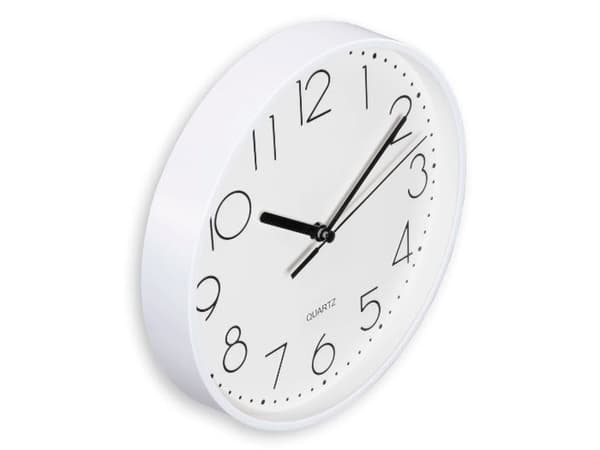 Hama Salina, Wall, Quartz clock, Round, White, Plastic, Glass