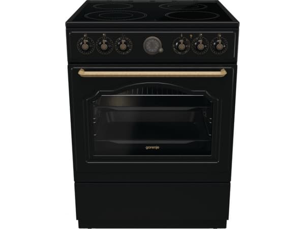Gorenje Classic GECS6B70CLB - Komfyr - frittstående - bredde: 59.7 cm - dybde: 60 cm - høyde: 90 cm - med selvrens - svart