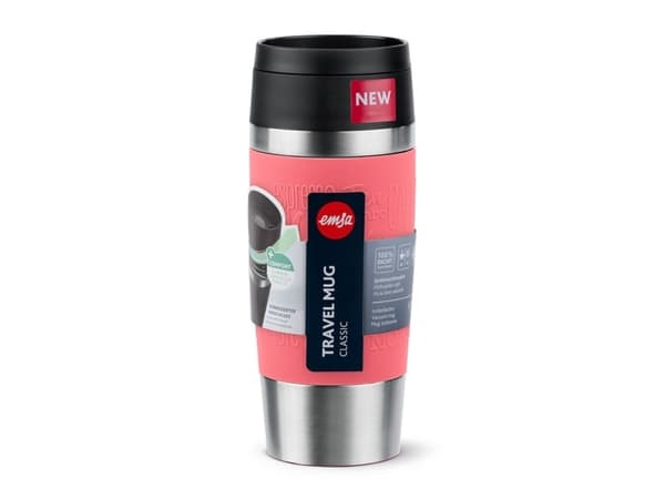emsa Eristetty muki TRAVEL MUG Classic, 0,36 L., koralli korkealaatuinen, tyhjiöeristetty ruostumaton teräsrunko, huuhdeltava - 1 kpl (N20209)