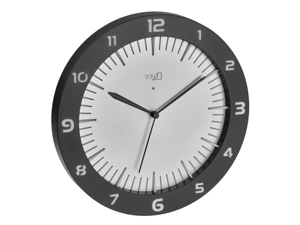 TFA-Dostmann 60.3553.10, Vegg, Analoge klokker, Rund, Grå, Plast, Batteri