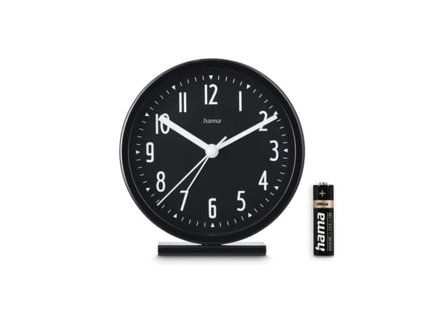 Hama Skye, Mekanisk alarmklokke, Rund, Sort, Innendørs, 12 timers, Plast