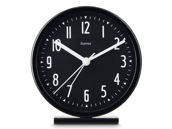 Hama Skye, Mekanisk alarmklokke, Rund, Sort, Innendørs, 12 timers, Plast