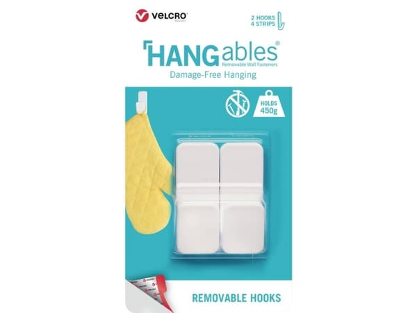 VELCRO HANGables Pienet liimakoukut 450g 2 kpl irrotettava valkoinen