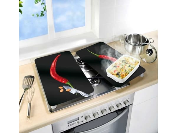 Wenko Płyty ochronne na kuchenkę, HOT CHILI – 2 sztuki, WENKO