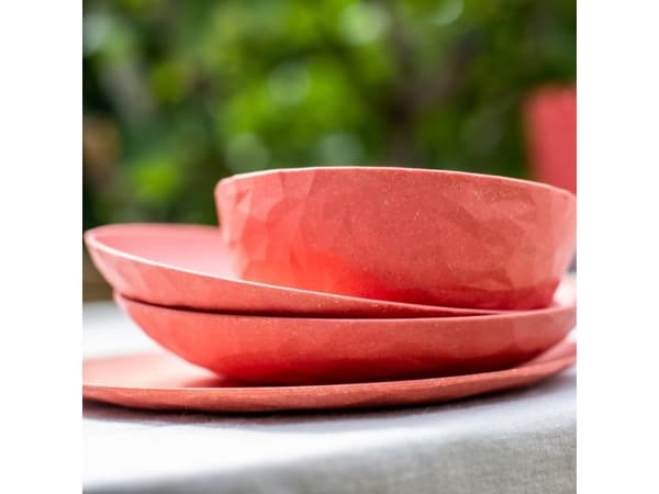 koziol Club Plate, Middagstallerken, Rund, Rød, 26 cm, 18 mm, 4 stykker