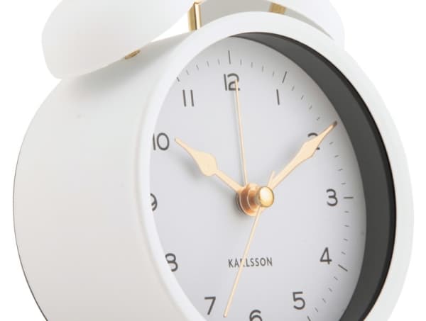Karlsson Classic Twin, Quartz alarm clock, Round, Gold, White, Indoor, 12h, 1 pc(s)
