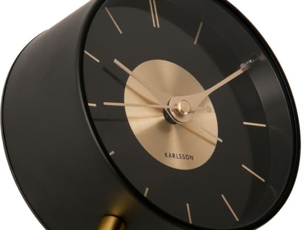 Karlsson Gold Disc, Quartz alarm clock, Round, Black, Gold, Indoor, Adult, 12h