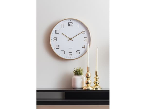 Karlsson KA5973WH, Vegg, Digital klokke, Rund, Hvit, Aluminium, Batteri