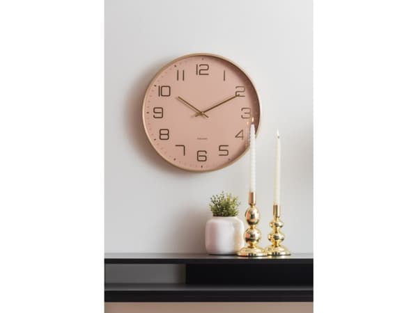 Karlsson Elegance Glow, Vägg, Digital klocka, Rund, Brun, Guld, Gjuten aluminium, Batteri
