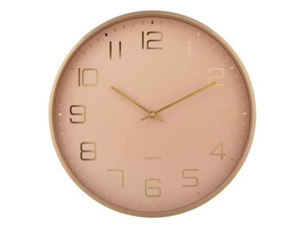 Karlsson Elegance Glow, Vägg, Digital klocka, Rund, Brun, Guld, Gjuten aluminium, Batteri