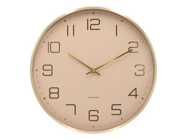 Karlsson Elegance Glow, Vägg, Digital klocka, Rund, Brun, Guld, Gjuten aluminium, Batteri