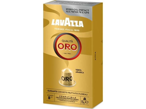 Lavazza Qualità Oro, Kaffe kapsyl, Espresso, Middels brent, Nespresso, 10 kopper, 8/13