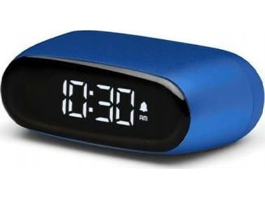 LEXON Minut, Digital väckarklocka, Oval, Blå, Akrylnitrilbutadienstyren (ABS), Gjuten aluminium, LCD, Batteri