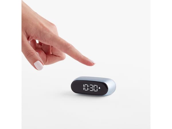 LEXON Minut, Digital vekkerklokke, Oval, Lyseblå, LCD, Batteri, 5 V