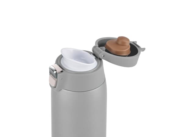 emsa eristetty juomapullo TRAVEL MUG LIGHT, 0,4 L., harmaa ohut ja erittäin kevyt muotoilu, yhden käden käyttö, 100% - 1 kpl (3110600591)