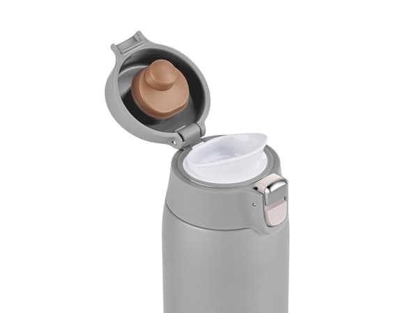 emsa eristetty juomapullo TRAVEL MUG LIGHT, 0,4 L., harmaa ohut ja erittäin kevyt muotoilu, yhden käden käyttö, 100% - 1 kpl (3110600591)