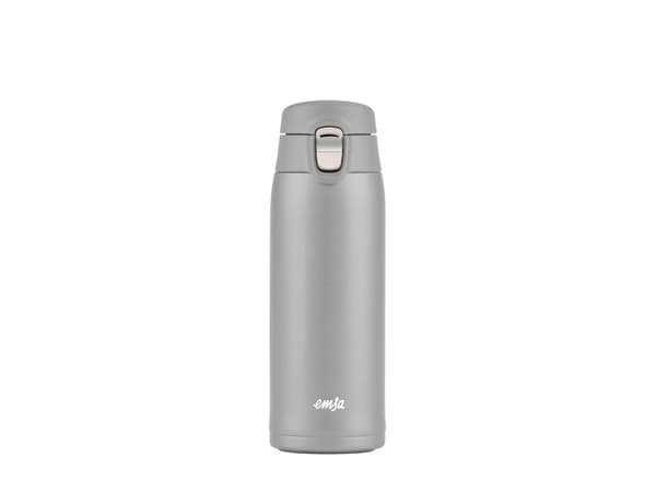 emsa eristetty juomapullo TRAVEL MUG LIGHT, 0,4 L., harmaa ohut ja erittäin kevyt muotoilu, yhden käden käyttö, 100% - 1 kpl (3110600591)