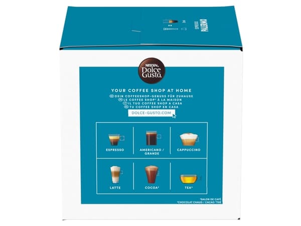 Nescafé Dolce Gusto Espresso Palermo, Kaffekapslar, Espresso, Dolce Gusto, 16 koppar, 10/13, Blå, Brun