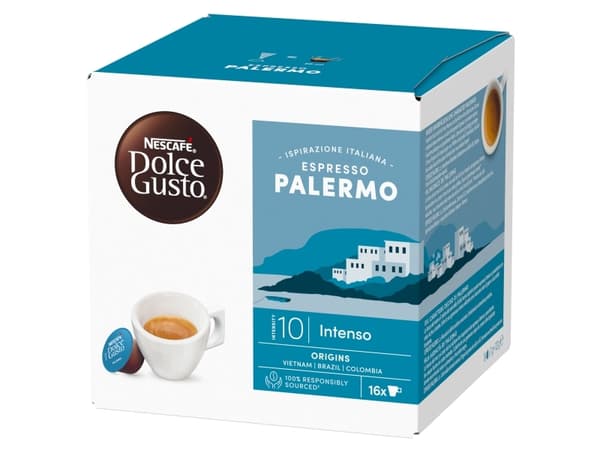 Nescafé Dolce Gusto Espresso Palermo, Kaffekapslar, Espresso, Dolce Gusto, 16 koppar, 10/13, Blå, Brun