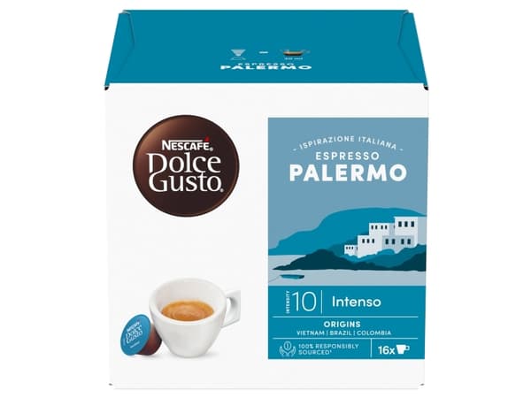 Nescafé Dolce Gusto Espresso Palermo, Kaffekapslar, Espresso, Dolce Gusto, 16 koppar, 10/13, Blå, Brun