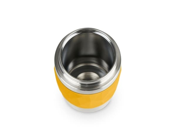 EMSA Travel Mug Compact, Rostfritt stål, Gul, Silikon, Rostfritt stål, Polypropylen (PP), Kaffe, Te, 300 ml, 7,2 cm