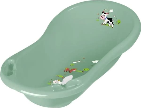 keeeper barnebadekar "maria Funny Farm", med plugg, grønn nordisk grønn, med to oppbevaringsrom, materiale: PP, - 1 stk (1842631506300)