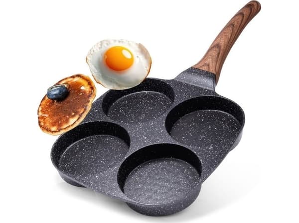 Vilde Stekepanne GRANITTSTEKEPANNE FOR EGG, BURGERMØNSTER, SVART&TRE ...