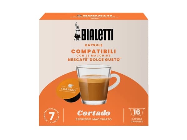 Bialetti Cortado, Kaffekapslar, Latte macchiato, Dolce Gusto, Svart, Orange, Nescafe Dolce Gusto, 16 styck