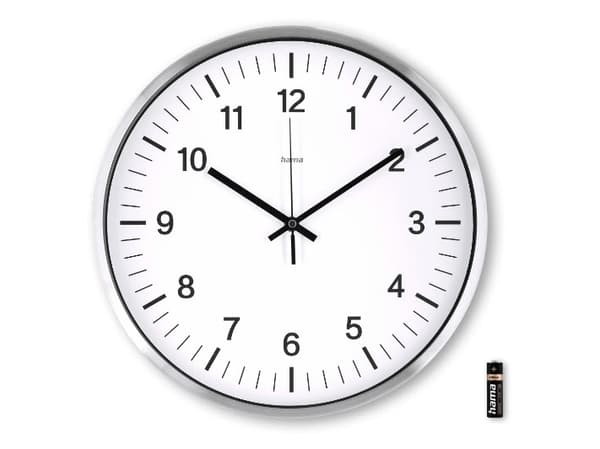 Hama DCF radio-ohjattava seinäkello Java, Ø 35 cm, hopea (00185877)