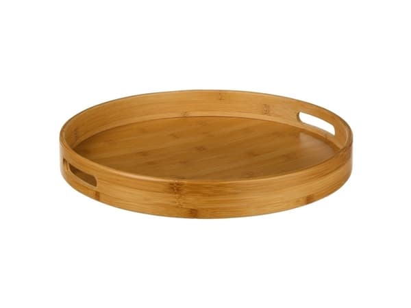 5five Bambubricka med handtag, Ø 40 cm