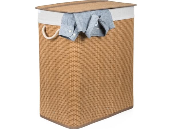 Laundry box with divider G21 63555163, 105l, bamboo