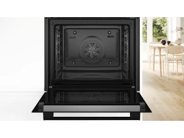 Bosch Serie | 4 HBA571BB3 - Uuni - sisäänrakennettu - markkinarako - leveys: 56 cm - syvyys: 55 cm - korkeus: 58,5 cm - itsepuhdistuva - luokka A+ -