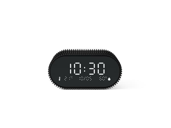 LEXON Ray Clock, Digital väckarklocka, Oval, Svart, Akrylnitrilbutadienstyren (ABS), Gjuten aluminium, inomhus, Adult/Child