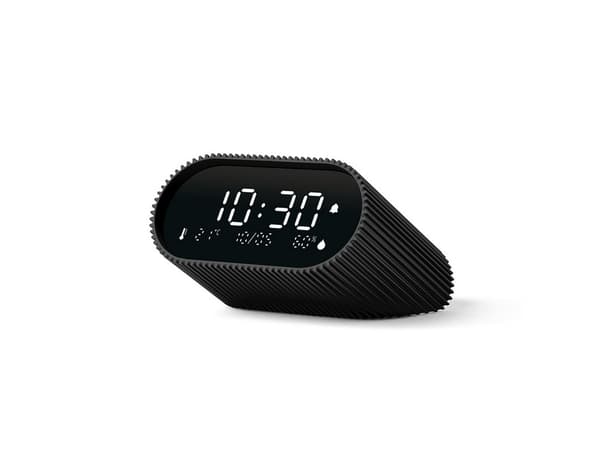 LEXON Ray Clock, Digital väckarklocka, Oval, Svart, Akrylnitrilbutadienstyren (ABS), Gjuten aluminium, inomhus, Adult/Child
