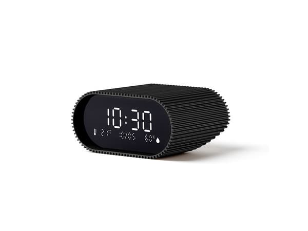 LEXON Ray Clock, Digital väckarklocka, Oval, Svart, Akrylnitrilbutadienstyren (ABS), Gjuten aluminium, inomhus, Adult/Child