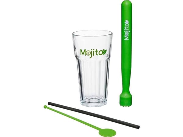 Secret De Gourmet Mojito Sett 13 stk cocktailglass 330 ml Muddler miksersuger