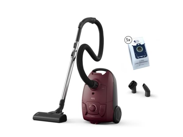 AEG AB51C1DR5B, 750 W, Drum vacuum, Dry, Dust bag, 3 L, Hygiene Filter Punainen