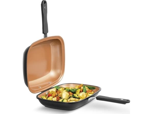 MediaShop Kaksipuolinen paistinpannu Livington Black Doubletta Basic musta