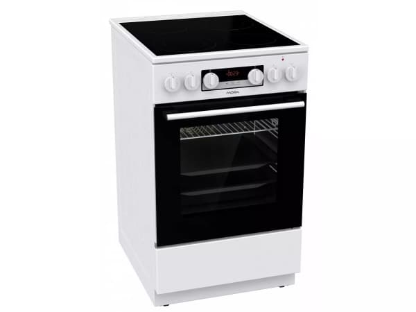 Mora C 8678 BW, Frittstående komfyr, Hvit, Rotasjon, Hvit, Toppen foran, Bunn Hvit