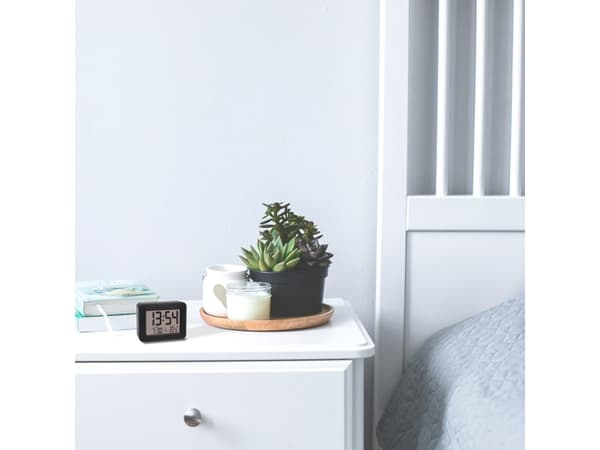TFA-Dostmann 60.2044.01, Quartz vekkerklokke, Rektangel, Sort, Innendørs, Adult/Child, Gutt/Jente