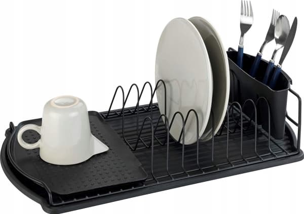 Wenko BASIC oppvasktørkestativ, 47 x 26 cm, sort, WENKO