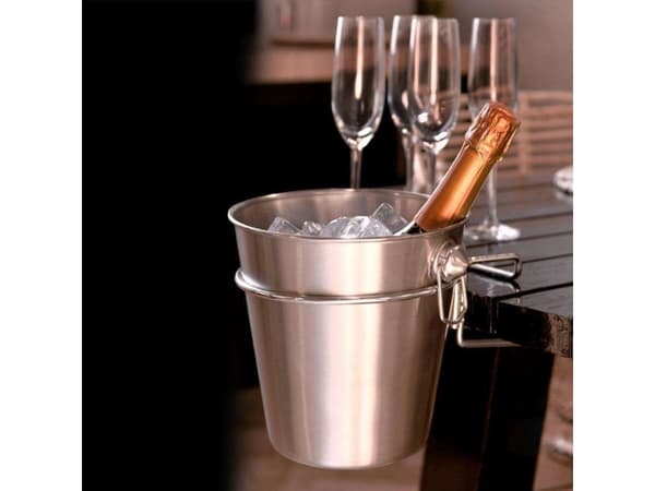 Utmerket husholdningsbøtte med håndtaksbeholder for is, champagne, vin, vodka, whiskyflaske