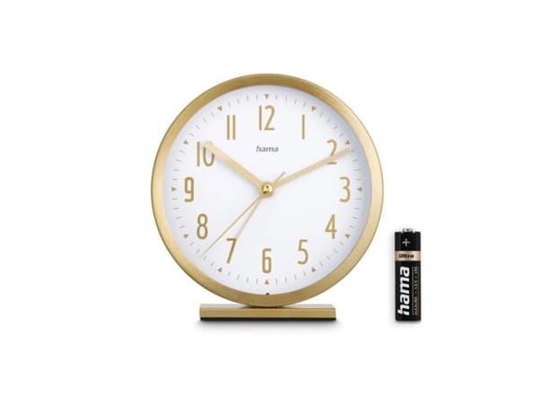 Hama Skye, Rund, Guld, Vit, inomhus, 12 timmar, Analog, Batteri