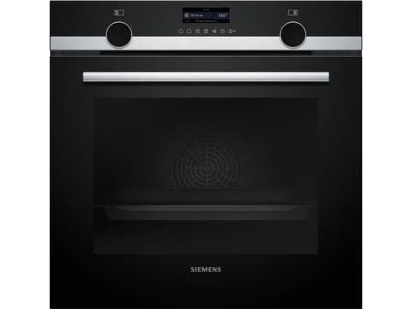 Siemens iQ500 HB579GBR3 - Ovn - innebygd - fordypning - bredde: 56 cm - dybde: 55 cm - høyde: 58.5 cm - med selvrens - Klasse A+ - rustfritt stål Sort
